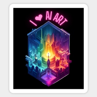 I ❤ AI Art Love Heart Digital Artist Artifial Intelligence Sticker